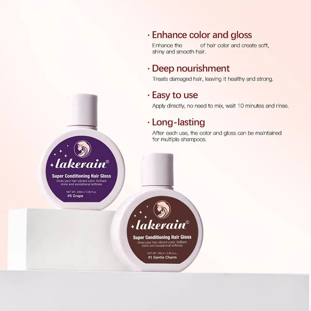 Hair Gloss Glaze Conditioner Medium Dark Brown Shine Moisturizing Qme