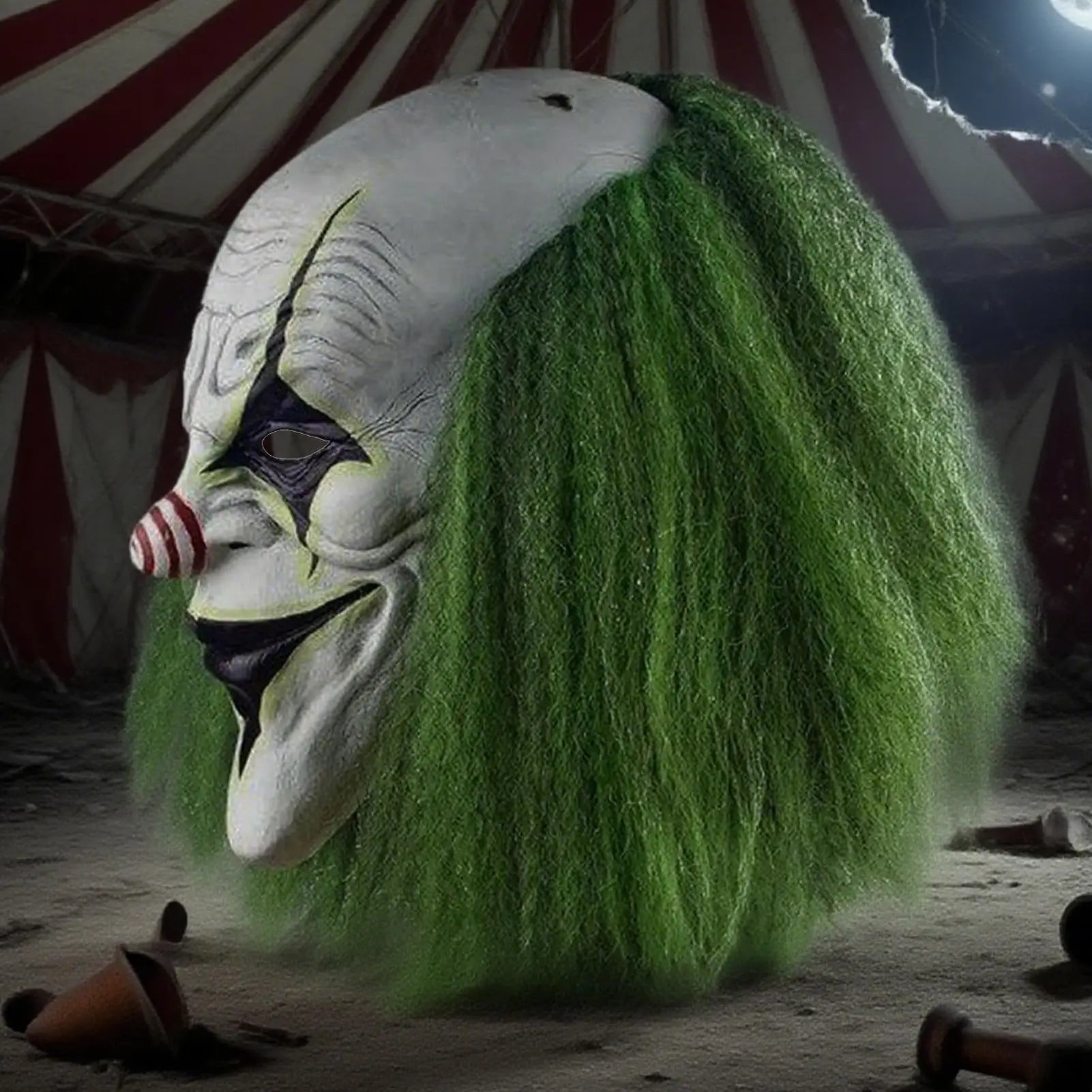 Horror Masque Clown Glow-in-the-dark Halloween Face Covering Cover Qme