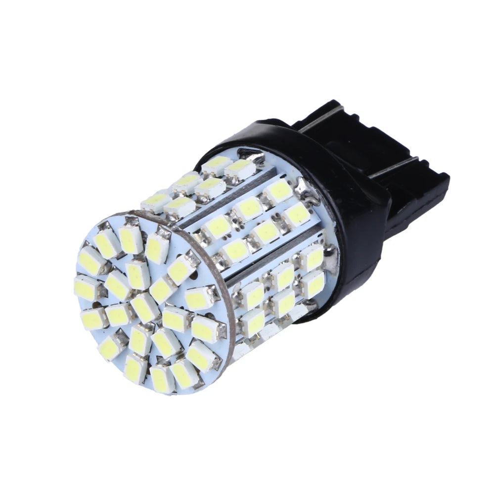 2pcs T20 W21W 7443 7440 LED 64-SMD 1206 LED Car Tail Bulb Brake Lights Reverse Lamp Daytime Running Signal Light Qme 2PCS