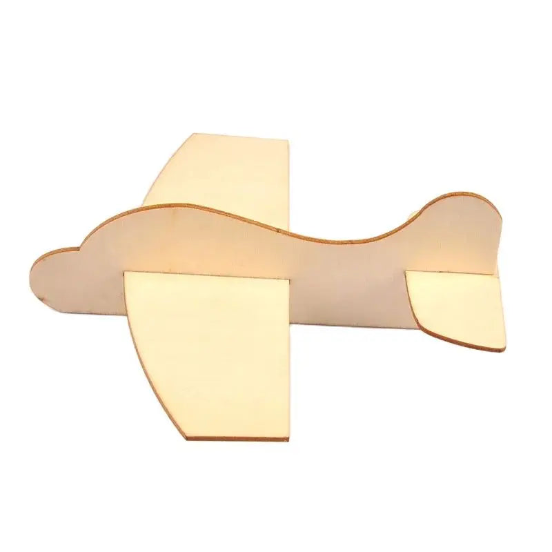 1Pcs 19x18cm Blank Colored Graffiti Unfinished Aircraft Wood Slices DIY Crafts Assembled Materials Puzzle Model Home Decortaions Qme