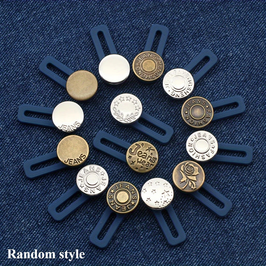 Random style pants - waist expansion gadget for jeans. Elastic waistband adjustment button that can be adjusted by pulling. Qme