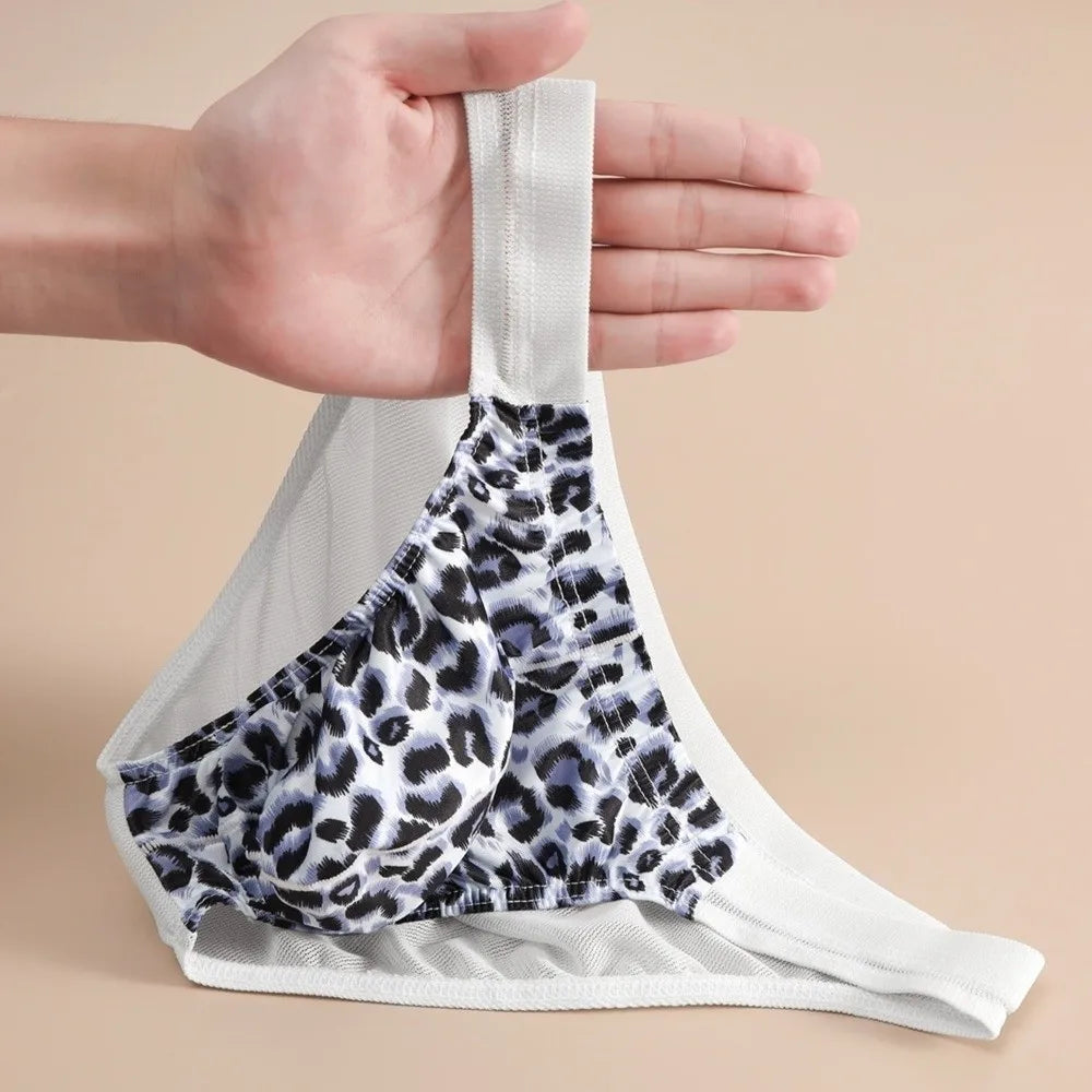 Comfortable Lingerie Leopard Triangle Panties Low Waist Breathable Qme