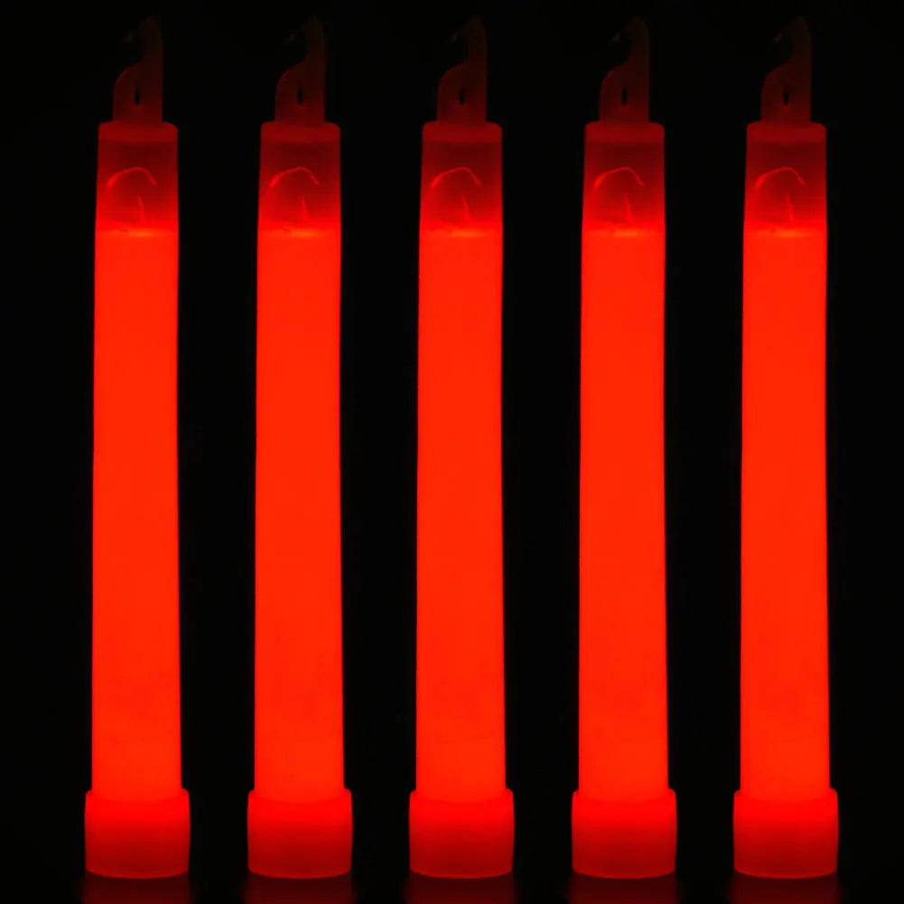 10pcs Outdoor Emergency Glow Sticks Waterproof Hiking Camping Equipment 6 Inch Concert Party Light Stick with Hook Qme