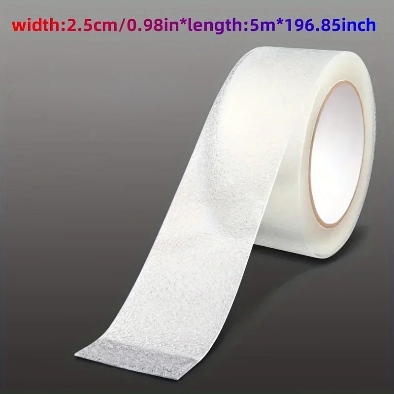 196.85inch Clear Anti-Slip Tape - Waterproof, Soft PEVA Grip for Enhanced Safety on Stairs, Boats, & Showers - Invisible Qme