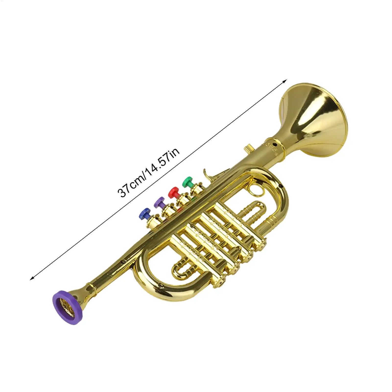 Kids Trumpet Children's Preschool Music Inspire Toys Horn Musical Instrument with 4 Color Keys Fun Music Toy for Children Qme