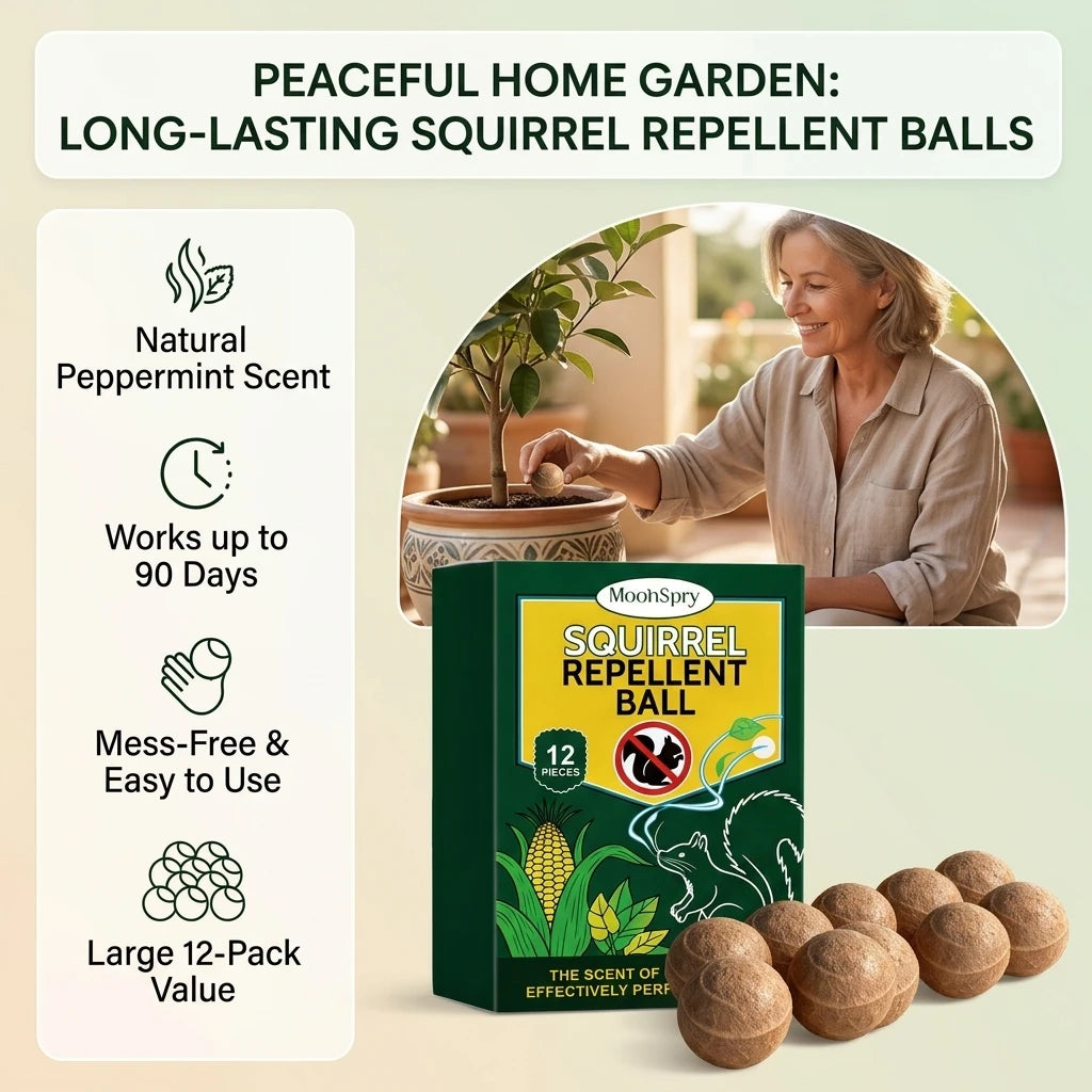 Squirrel Repellent Balls Drive Away Squirrels Reduce Disturbance Persistent Odor Emission Natural Peppermint Wildlife Repellents Qme