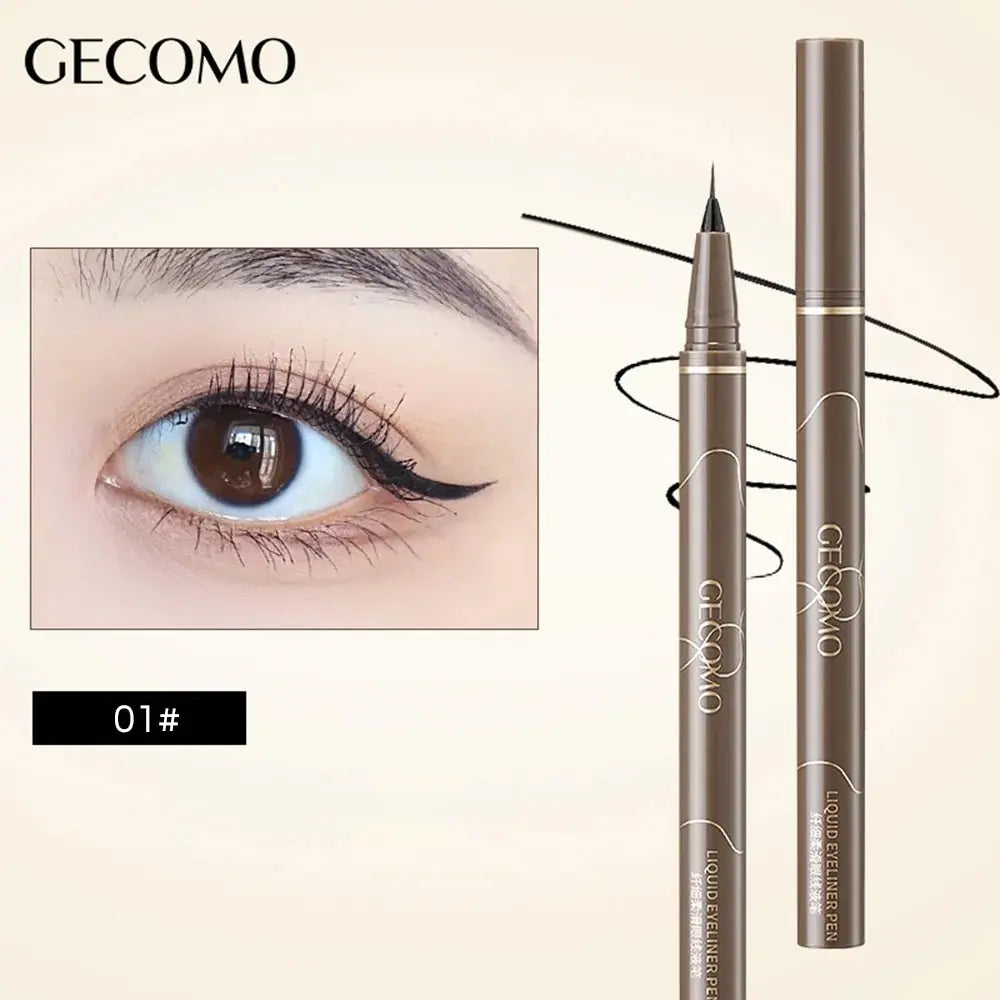 GECOMO Liquid Eyeliner 0.01mm Super Slim Waterproof Quick Dry Long Lasting Color No Smudging Eyeliner Pencil Qme