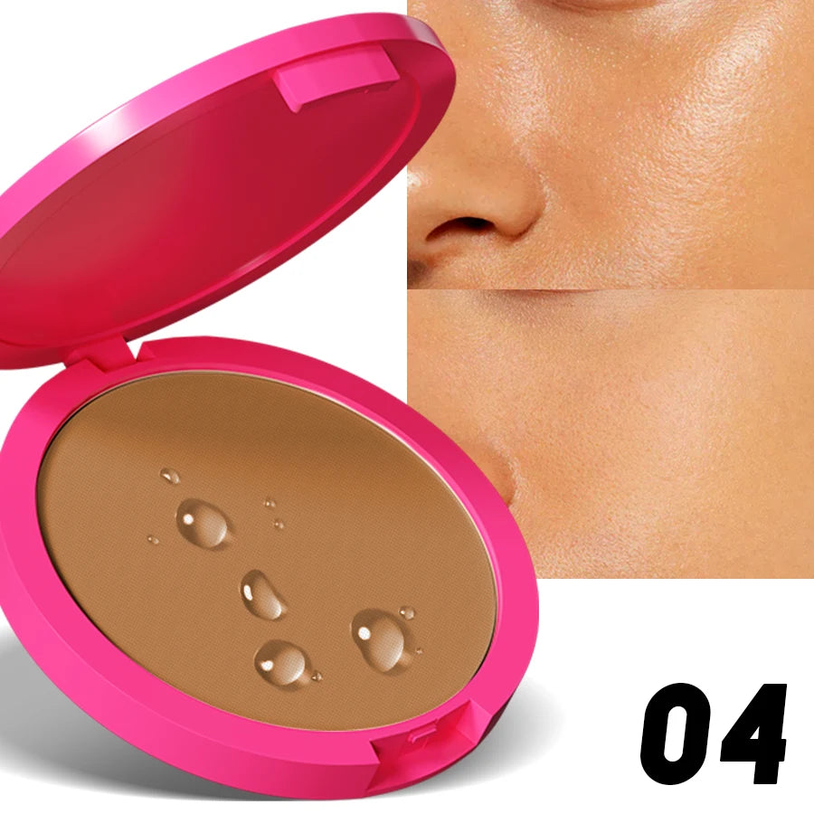 Natural Matte Pressed Powder Oil Control Brighten Whitening Face Base Qme 04