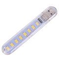 Mini LED Portable 5V 8 LED USB Lighting Computer Mobile Power Lamp Night Light. Qme A1 warm