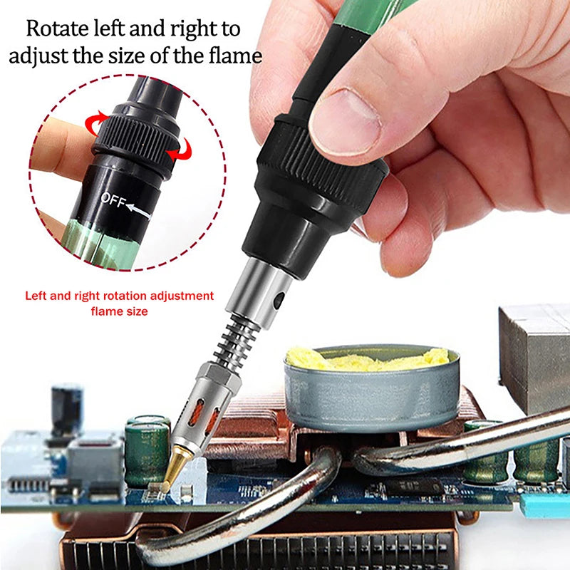 1Pc Portable Soldering Iron Kit 1300 Celsius Welding Pen Burner Blow Torch Gas Soldering Iron Cordless Butane Tip Tool. Qme