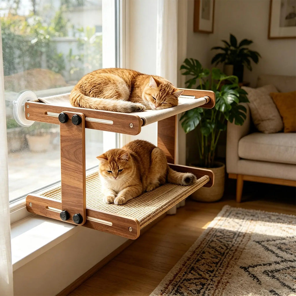 Cat Window Perch Suction Cup Resting Nest Breathable Mesh Easy To Adjust All Seasons Window Cat Perch For Kitten Play Indoor Qme