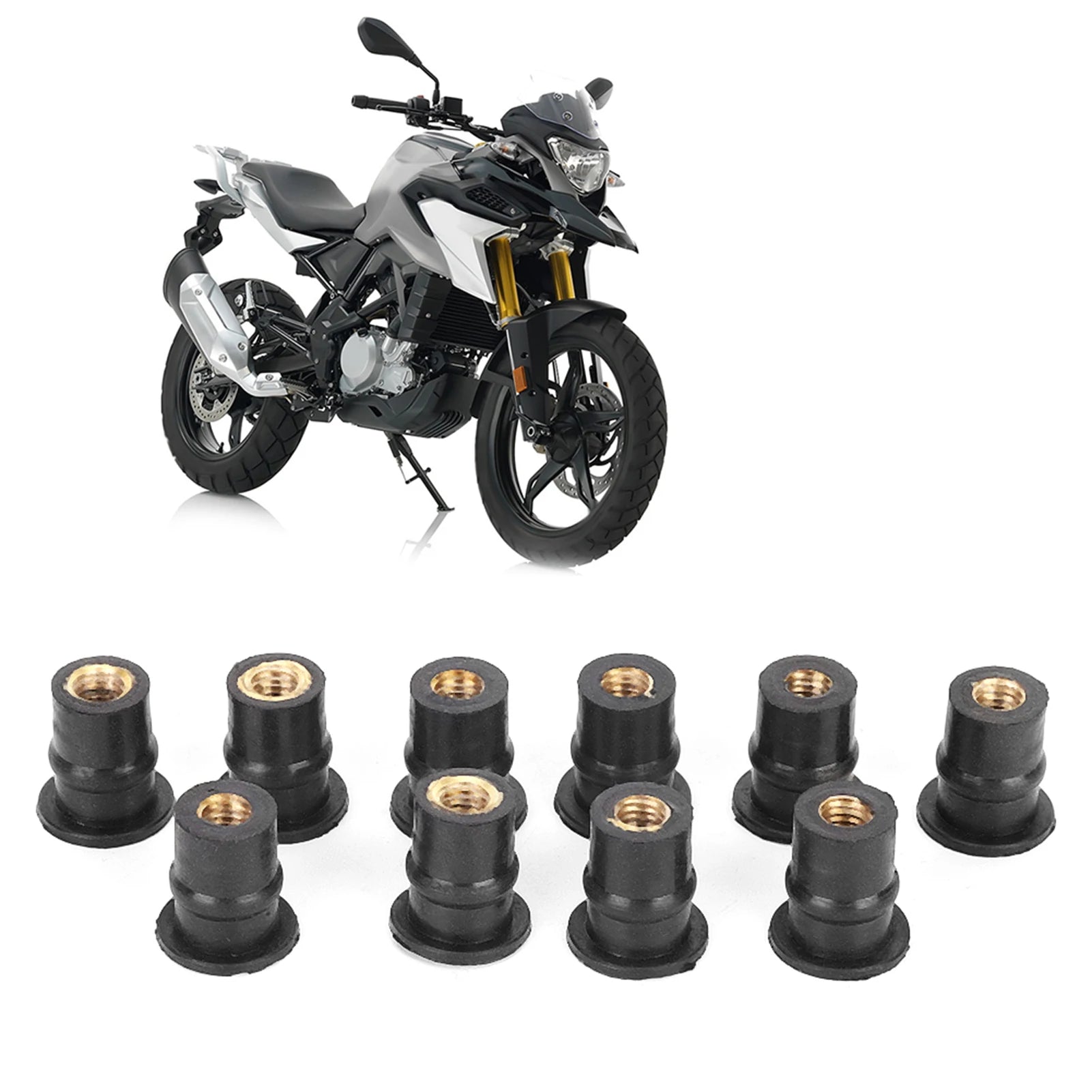 M5 Rubber Well Nuts 5mm/0.2in Metric Motorcycles Bolts Wellnut Rubber Well Nuts Well Nuts Kit Bolts Qme