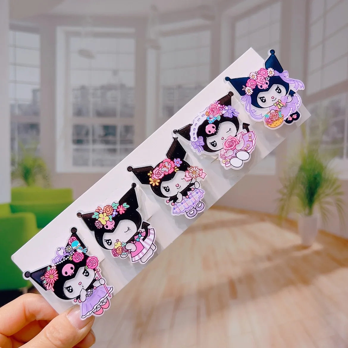 Clowmi Hair Clips Black Pink School Ties Accessories Cute Bands Qme 9