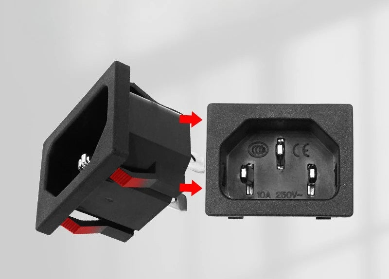 10pcs C14 product socket, cabinet/rice cooker/computer power adapter, cassette AC socket SS-120 Qme