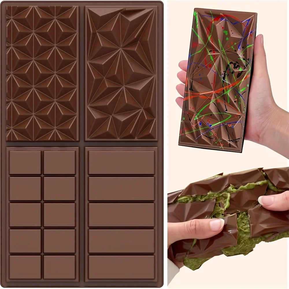 Deep Chocolate Bar Mold Large Silicone Dubai Bars Pistachio Filling Qme