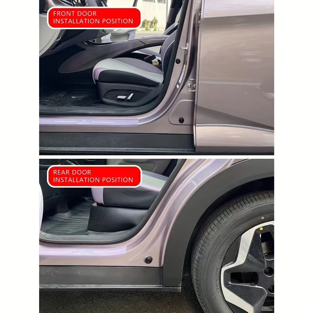 4pcs Car Door Soundproof Pads, Silicone Cushioning Noise Reduction Mats, Self-Adhesive Side Sound Insulation Qme