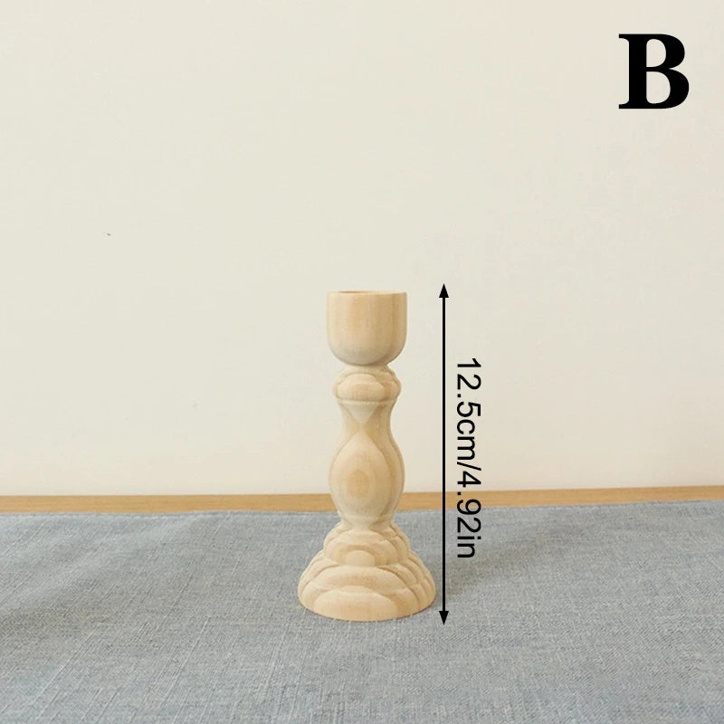 Wedding Party Birthday Home Table Decoration Wooden Candlesticks Qme B