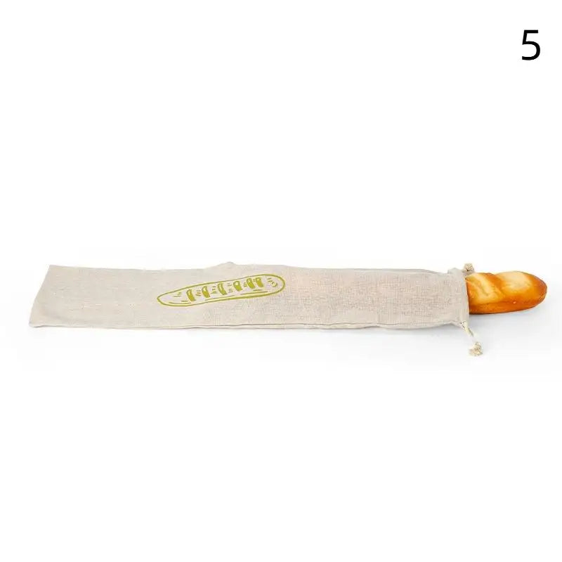 Linen Bread Bag Reusable Baguette Cotton Drawstring Storage Bag Loaf Homemade Bread Fresh Eco Friendly Keeping For Baguette Qme 5