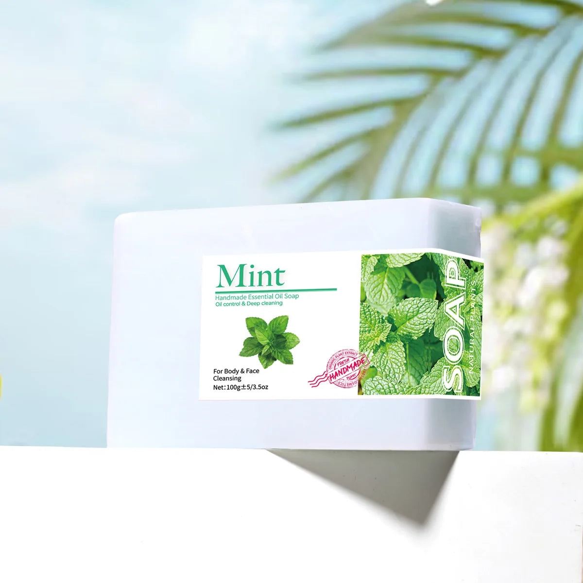 Mint Essential Oil Cleansing Soap Handmade Natural Organic Plant Bath Qme