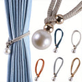 Elegant Pearl Tie Band Window Curtain Tiebacks - Perfect for Home Office Decor! Qme Default Title