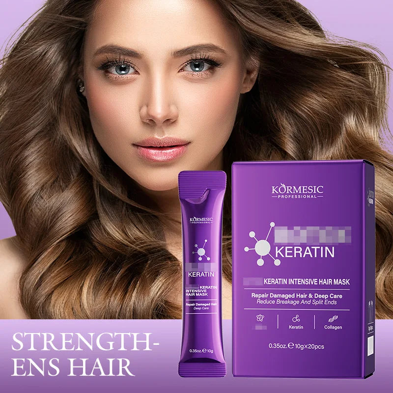 Keratin Hair Mask Magical 5 Second Repair Damage Frizzy Soft Smooth Shiny Hair Deep Moisturize Treat Repair Hair Care Mask Qme
