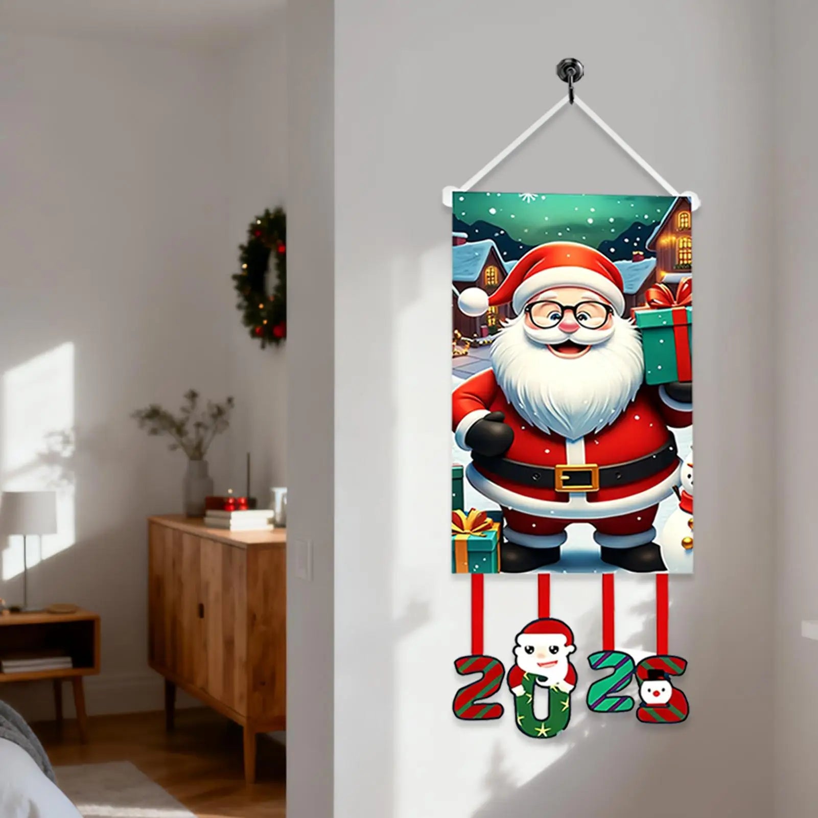 Merry Christmas Flag Waterproof Holiday Decor Decorative Banner Qme