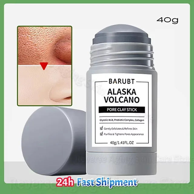 Alaska Volcano Mask Mugwort Cleansing Mask Stick Shrink Pores Acne Deep Blackhead Remover Facial Cleansing Moisturizing Mask 40g Qme 1pc