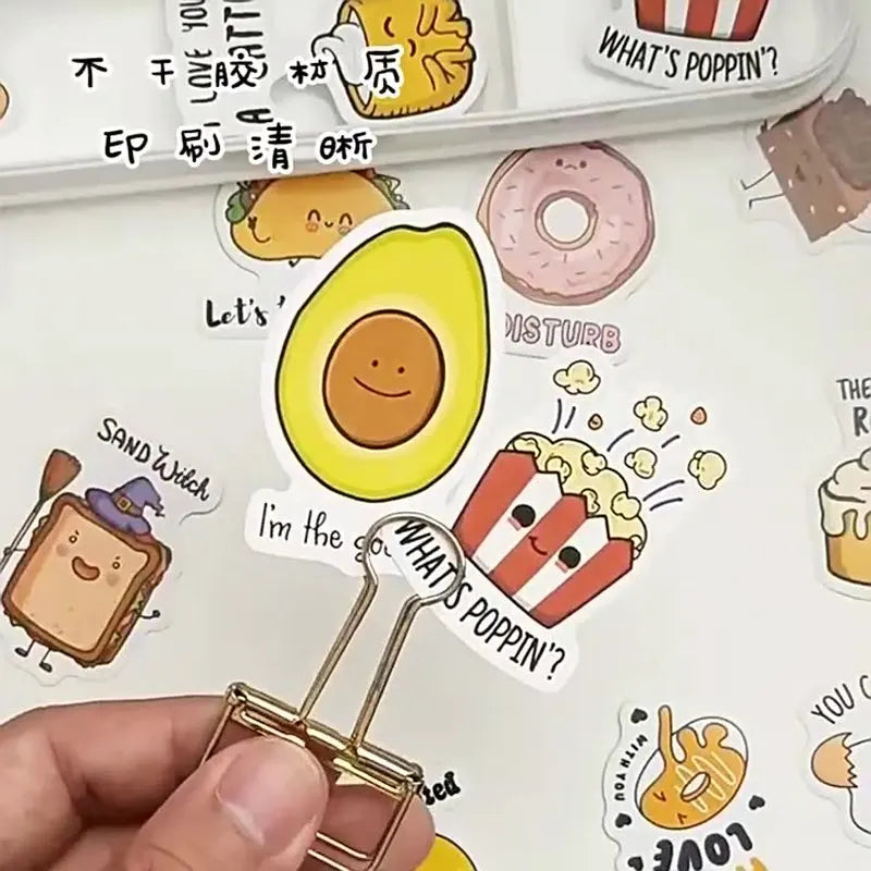 30 Sheets/Box Self-adhesive Sticker Kawill Dessert Character Creative Hand Tent Collage Material DIY Card Cup Sealing Sticker Qme