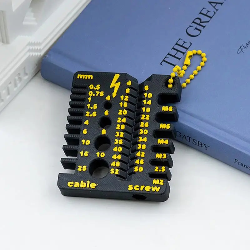 Thread Checker 3D Printed Wire Screw Measuring Tool Drill Bit Gauge Qme Black