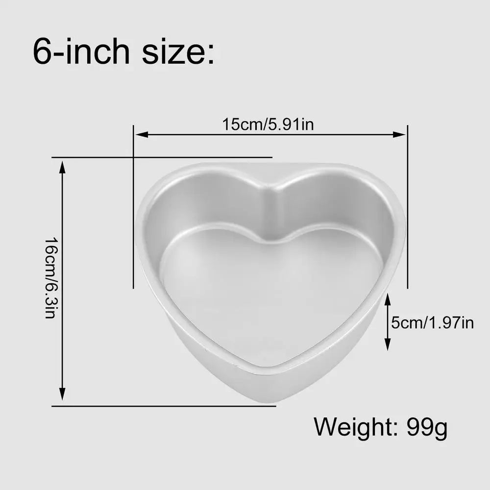 Baking Pan Heart Easy Release Kitchen Tools Loaf Baking Pans Cake Mold for Cheesecake Muffin Dessert Valentines Wedding Birthday Qme 6 inches