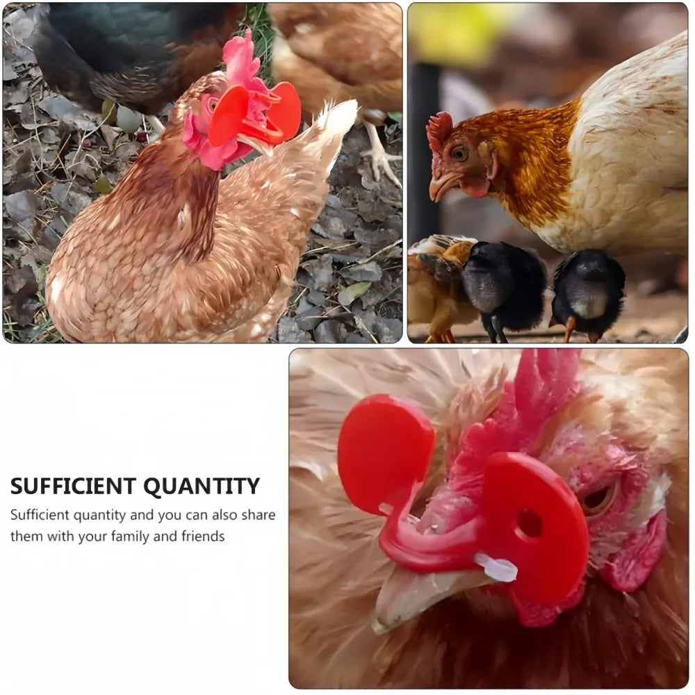Red Chicken Glasses Plastic Peck-resistant Hair Glasses with Bolt Poultry Safety Protection Goggles Chicken Accessories Qme