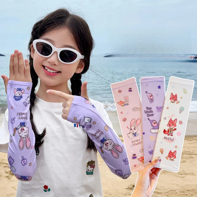 Judy Nick Sun Protection Sleeves, Breathable Cooling Sleeves for Students, UV-Protective Ice-Silk Sleeves Qme