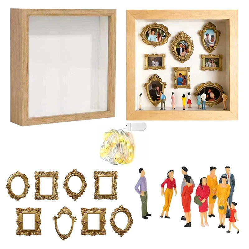 DIY Mini Museum Silhouette Box–Celebrate Your Unique Memories In Style, Personalized DIY Photo Family Memory Display Case Frame Qme E