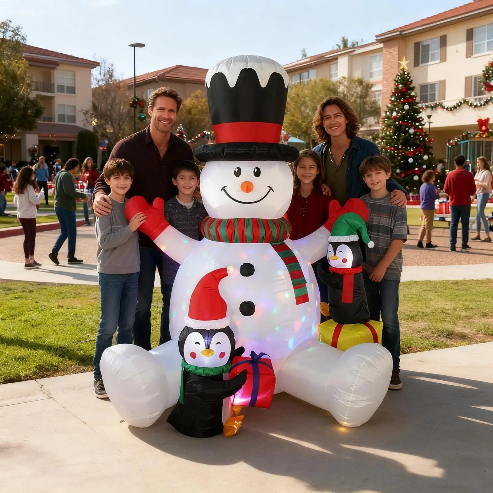 Inflatable Christmas Decorations 7ft Waterproof Lighting Decor Christmas Inflatable Snowman For Family Friends Indoor Outdoor Qme