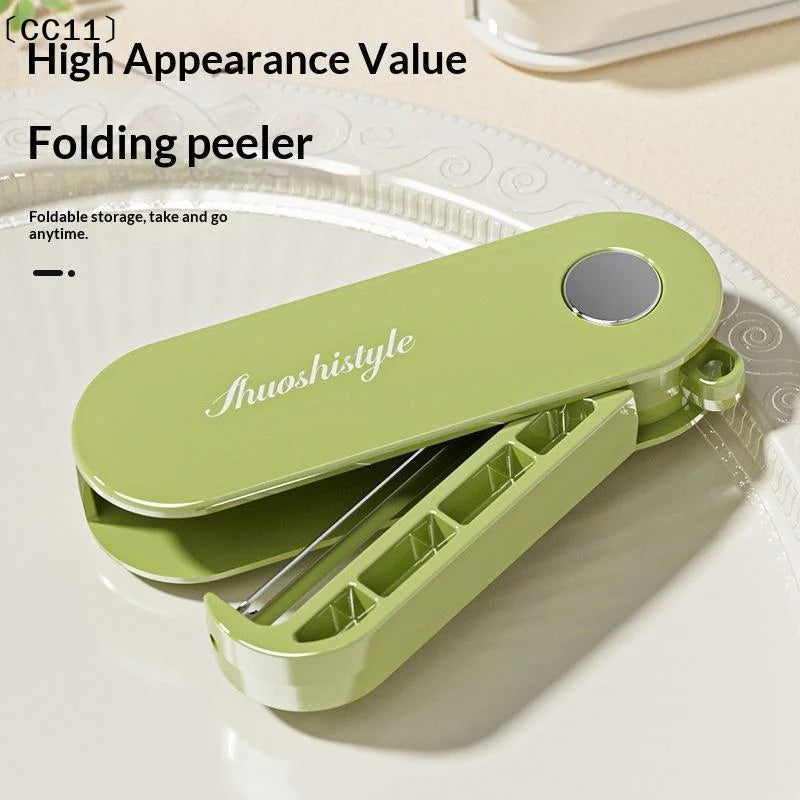 Foldable Fruit Vegetable Peeler Stainless Steel Blade Kitchen Camping Qme