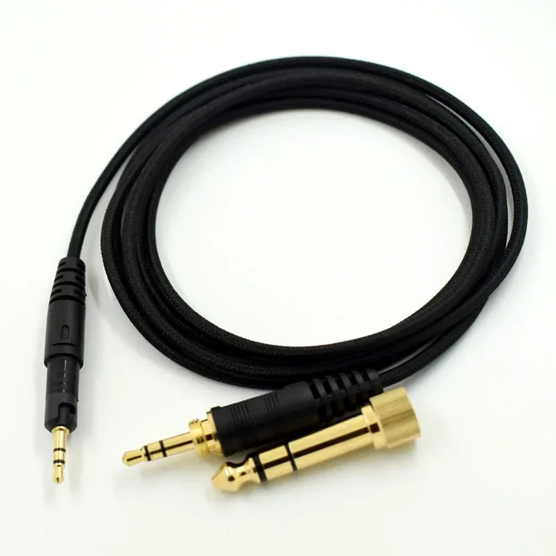 Headset Cable Replacement Cable for Audio-Technica ATH-M50X M40 Headphone 3.5mm Audio Cable Fits Many Headphones Qme black 1.5m