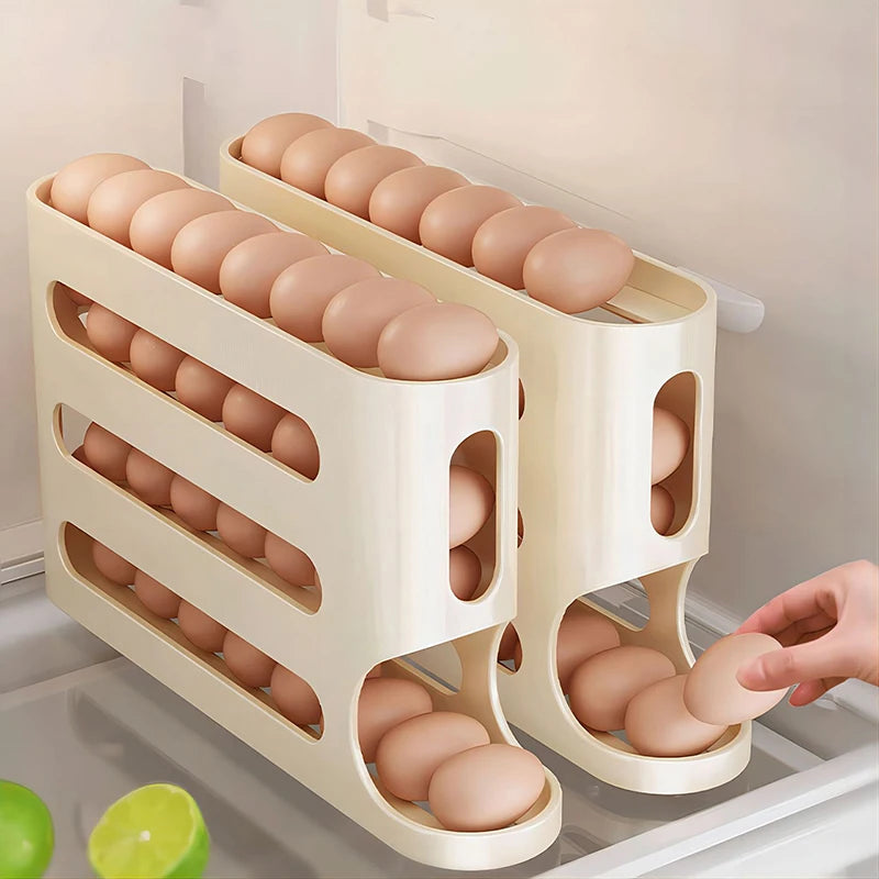Kitchen Dedicated Roll Off Egg Storage Rack Refrigerator Box Qme