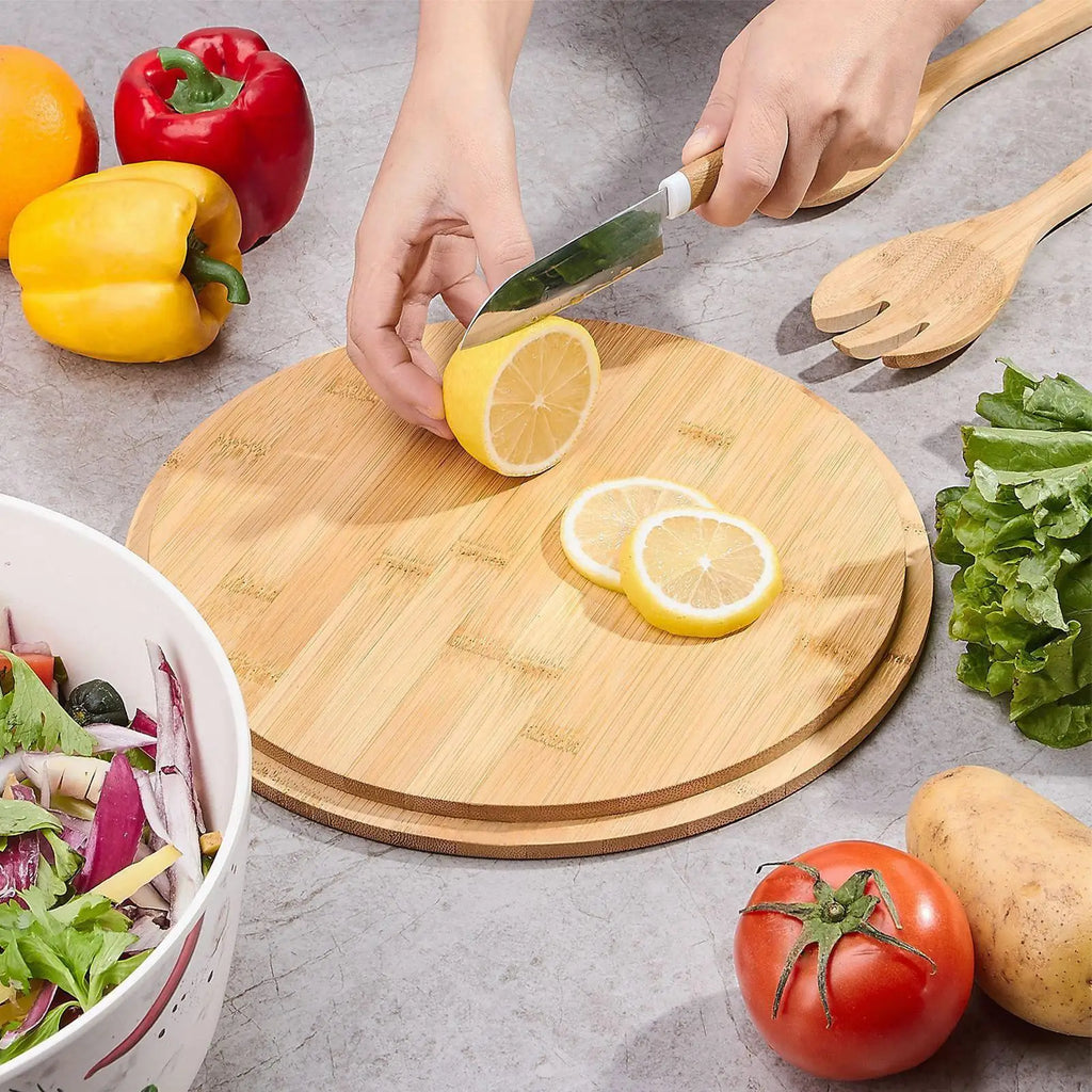 Large Salad Bowl Bowls Serving Lids Wooden Serveware Spoon Fork Home Qme