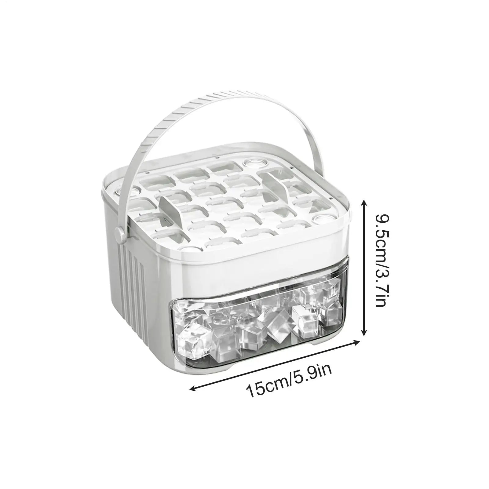 50 Grids Press Type Ice Cube Mold Double-layer Ice Cube Tray with Lid Reusable Ice Box Ice Making Tools Ice Storage Ice Machine Qme