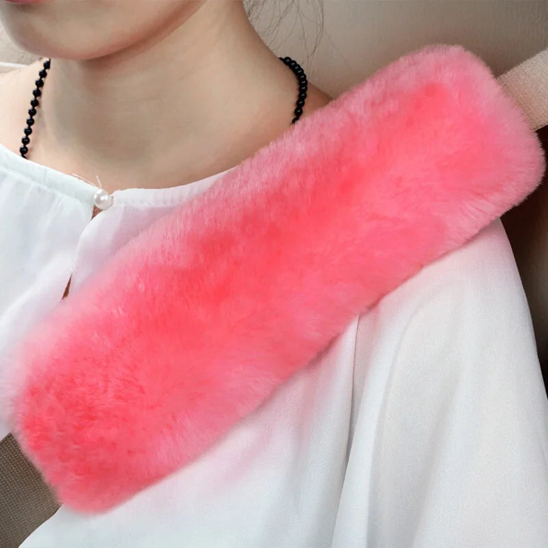Car Seat Belt Cover Shoulder Warmer Pad Seatbelt Accessories Interior Qme Pink