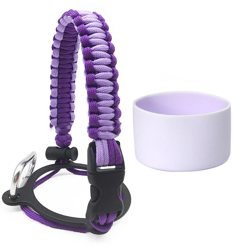Silicone Non-slip Base Cover Paracord Hand-woven Water Cup Carrying Qme A8
