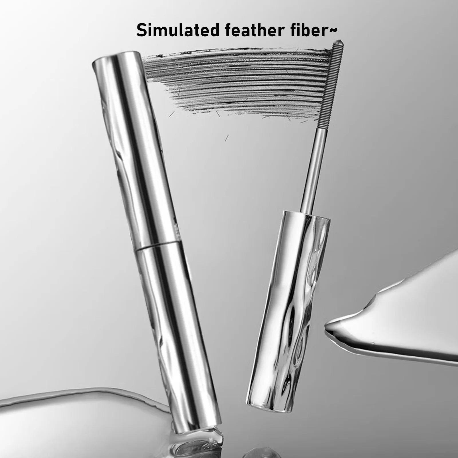 Waterproof Metallic Tube Mascara Black Silk Fiber Long Curling Non-Clumping Eyelash Extensions Spiral Makeup for Eyes Qme 1 pc