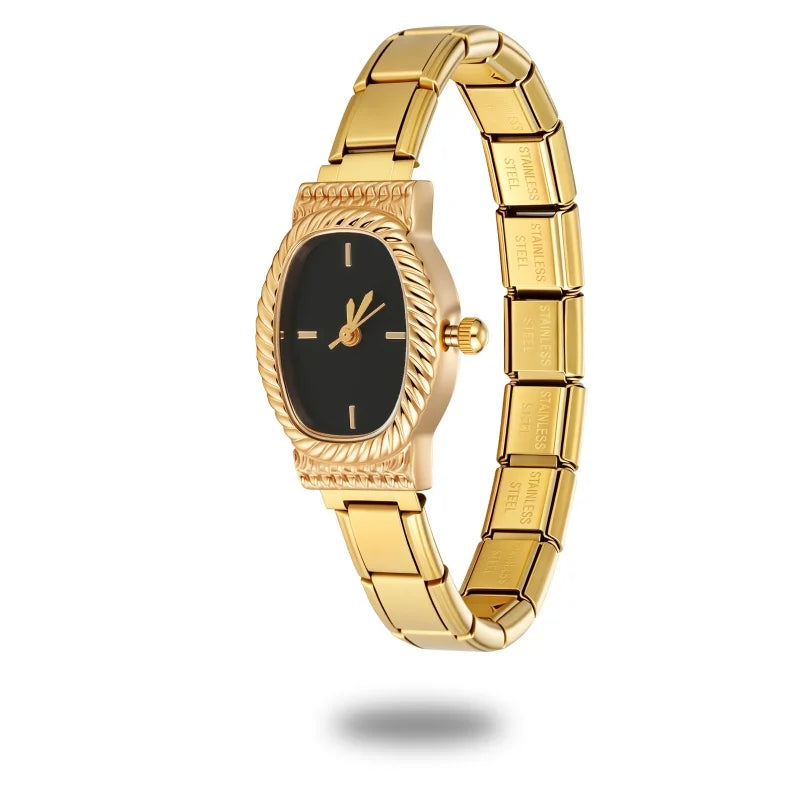 Fashion Men Women's Stainless Steel Oval Round Shiny CZ Zircon Watch