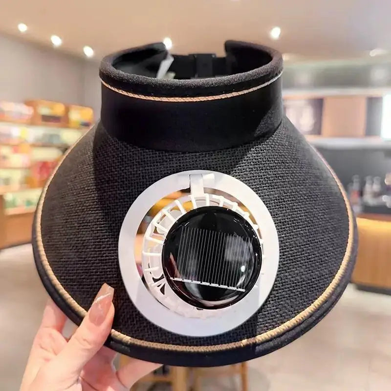 Breathable Cooling Fan Hat Sunscreen Sun Visor Fishing Peaked Cap Qme A16
