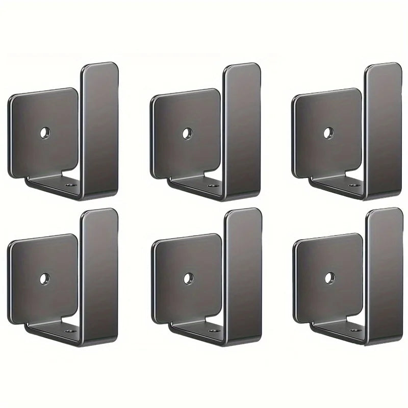 Stainless Steel Router Wall Mount Brackets, No Drill Holder for TV Box & Devices Qme 6pcs