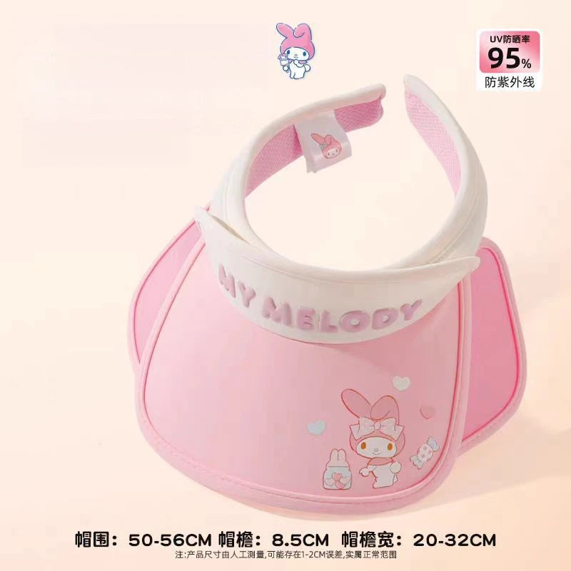Hello Kitty Kuromi Sun Protection Hat New Spring/Summer Sun Hat Student Sun Hat Open-Top Wide-Brim Hat Qme hangna-7