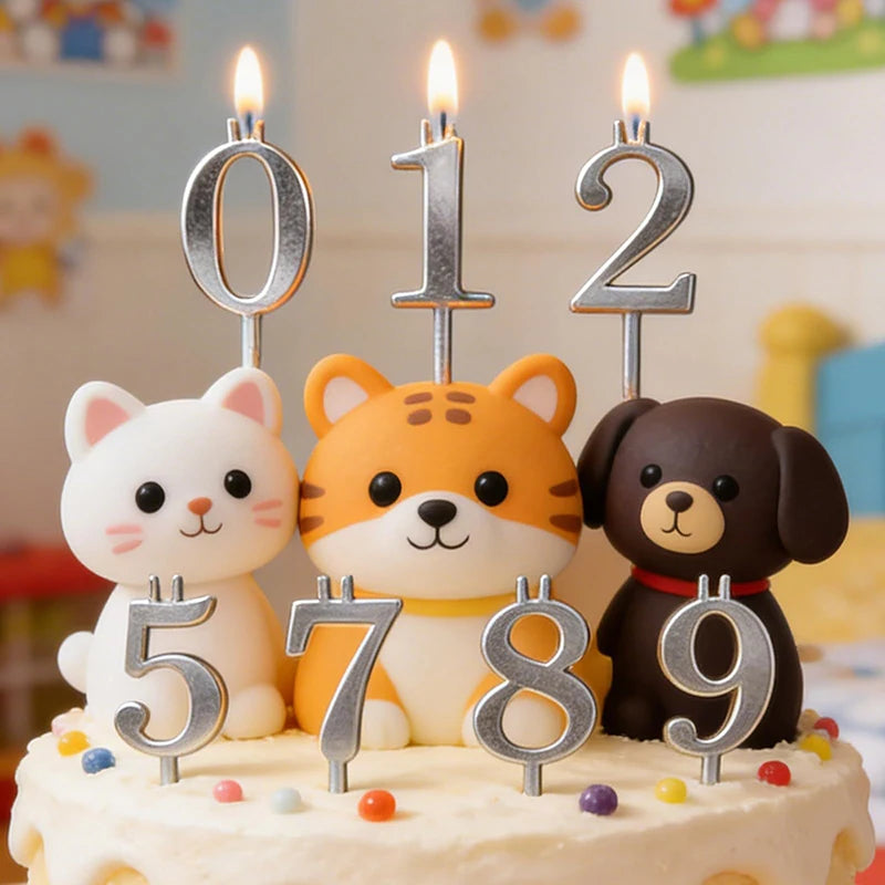 0-9numbers Happy Birthday Cake Topper Metal Wedding Kids Party Qme