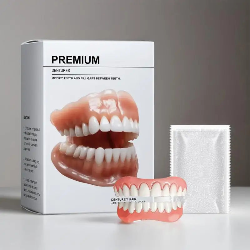 Denture Silicone Liners Soft Teeth Upper Lower Dentures Fake Tooth Qme