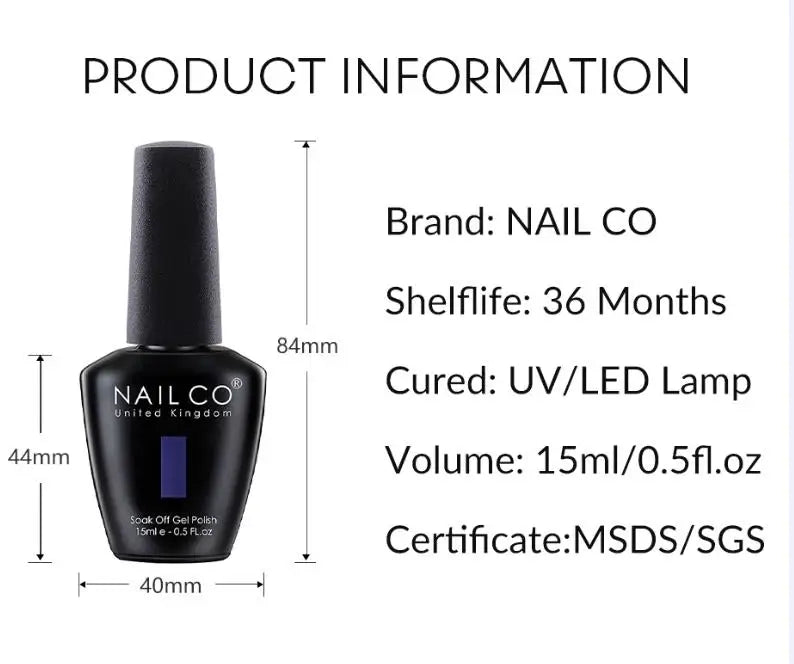 NAILCO Fresh Gel Nail Polish Nails Semi-permanent Varnish Hybrid Qme