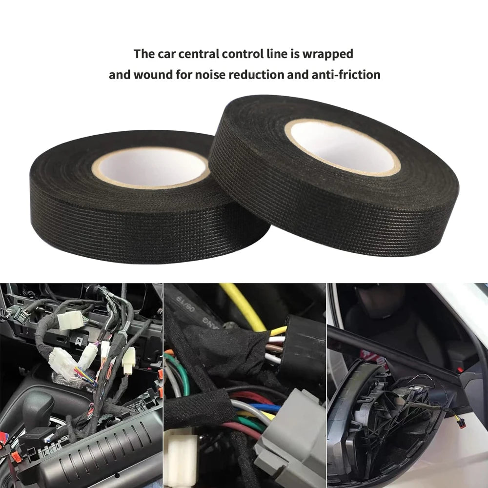 9/15/19/25/32mm Width Electrical Heat Resistant Harness Tape 15m 25m Insulation Automotive Wiring Protection Fabric Cloth Tape Qme